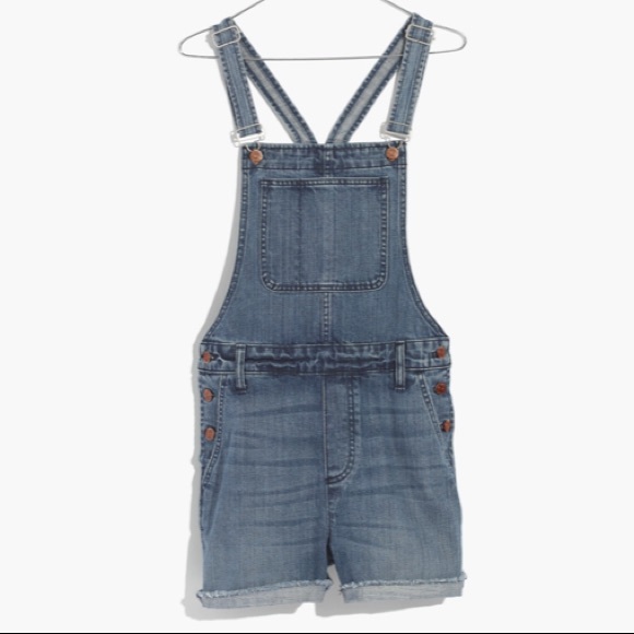 Last 1🎉Madewell Short Denim Overalls Dawkins Wash - Picture 5 of 7